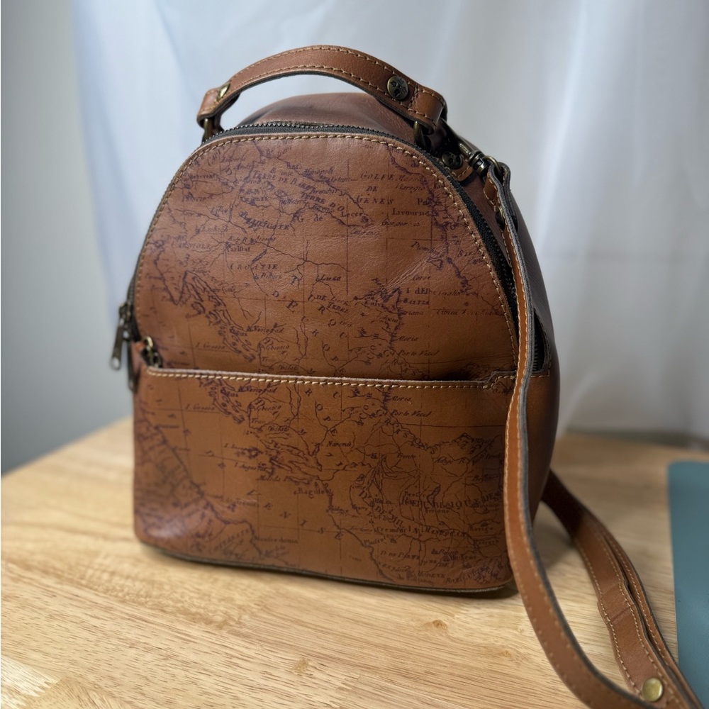 Patricia Nash Brown Leather Backpack with Vintage Design
